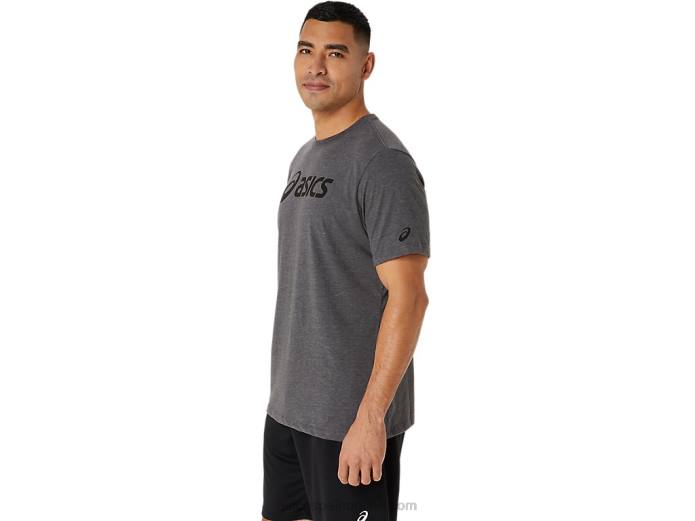 camiseta xg de manga corta con logo de lockup Asics 4L682076 brezo gris oscuro