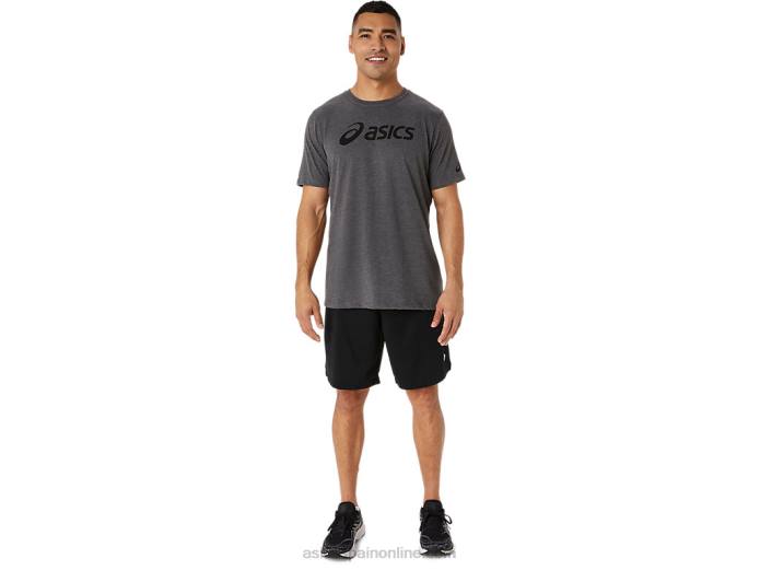 camiseta xg de manga corta con logo de lockup Asics 4L682076 brezo gris oscuro