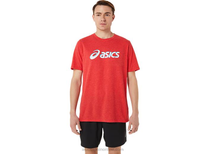 destacada cuarta manga corta Asics 4L681256 brezo rojo clásico