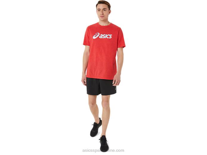 destacada cuarta manga corta Asics 4L681256 brezo rojo clásico