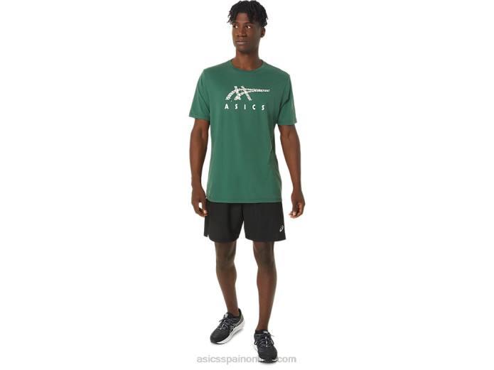 equipo de logotipo de luces navideñas Asics 4L68791 cazador verde
