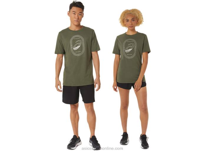espiral una camiseta de pista y campo Asics 4L681267 lienzo de oliva