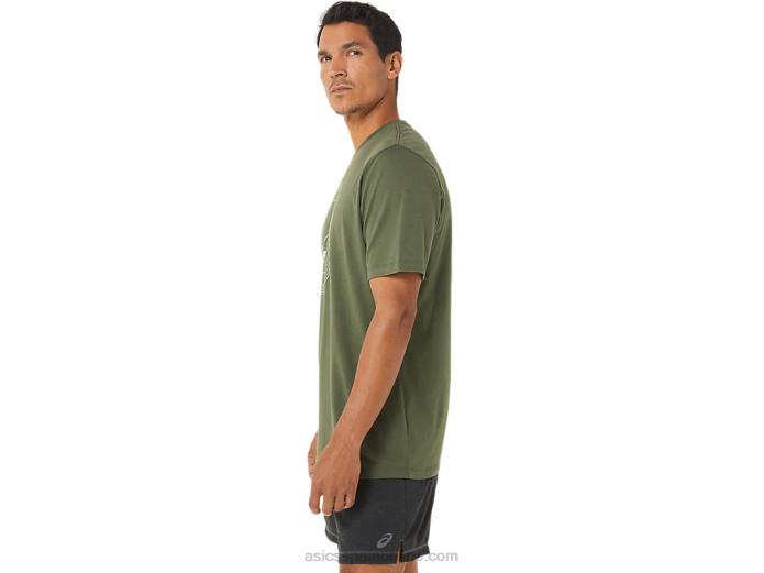 espiral una camiseta de pista y campo Asics 4L681267 lienzo de oliva