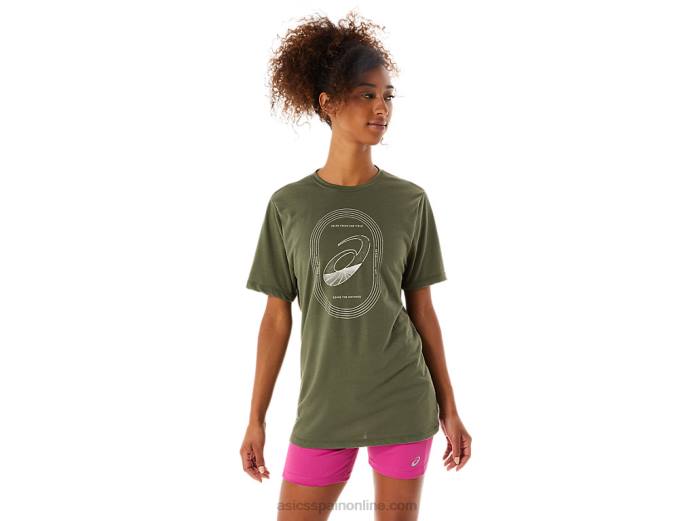 espiral una camiseta de pista y campo Asics 4L681267 lienzo de oliva