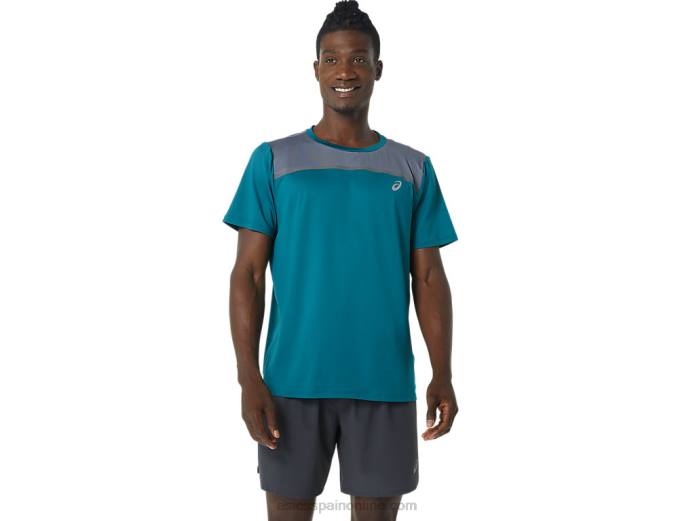manga corta pr lyte hombre Asics 4L681019 pino terciopelo/metrópolis