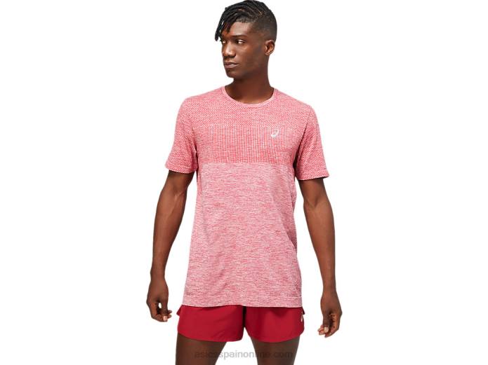 manga corta sin costuras carrera masculina Asics 4L681806 borgoña