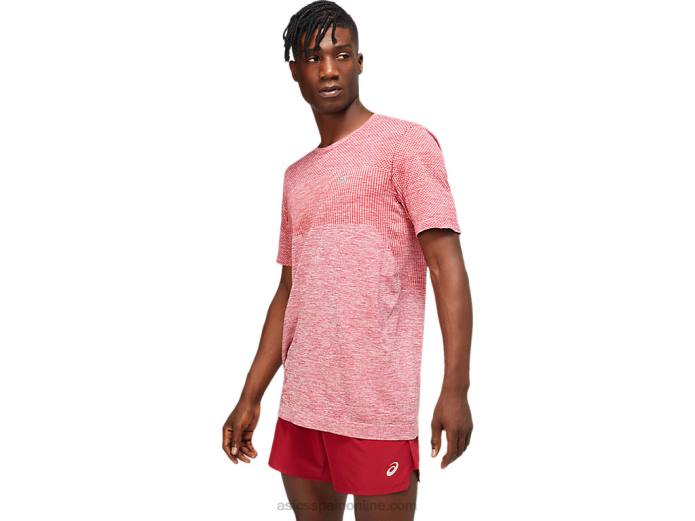 manga corta sin costuras carrera masculina Asics 4L681806 borgoña