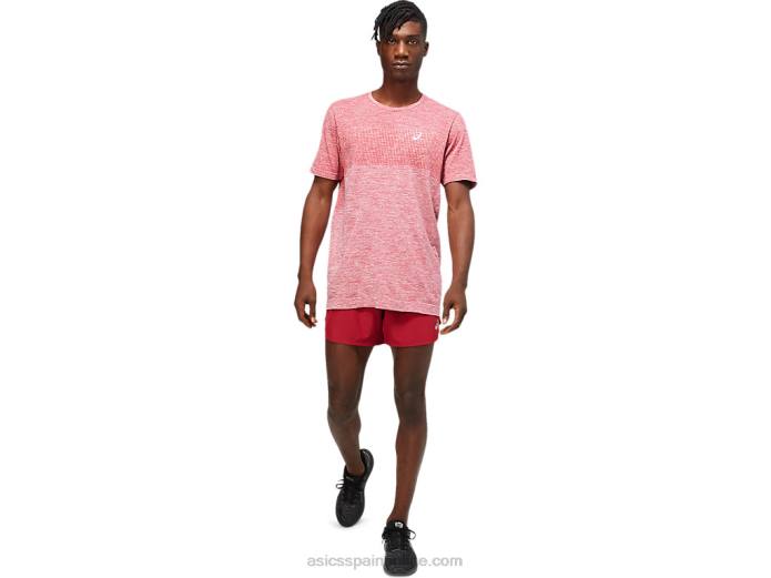 manga corta sin costuras carrera masculina Asics 4L681806 borgoña