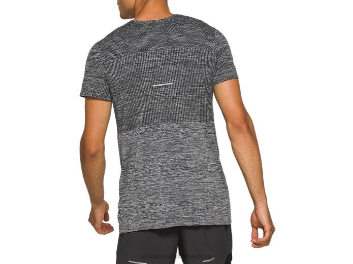 manga corta sin costuras carrera masculina Asics 4L682047 rendimiento negro