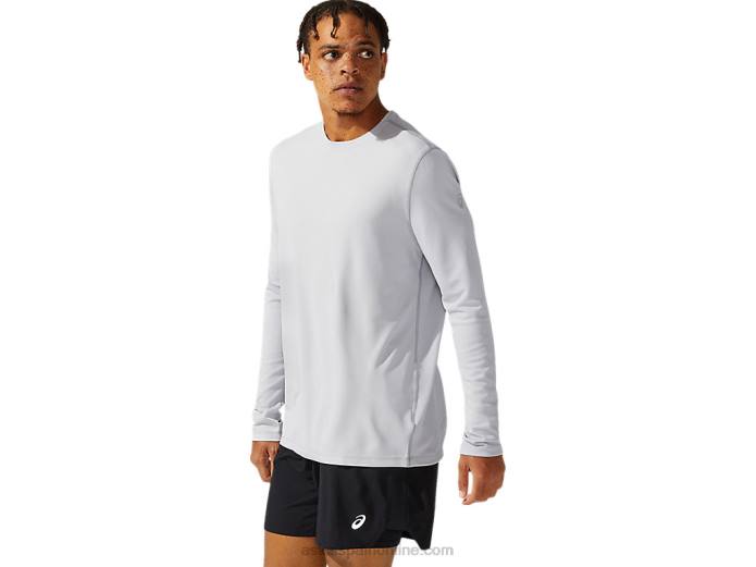 manga larga ready-set ii para hombre Asics 4L681095 gris medio