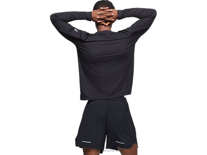 manga larga ready-set ii para hombre Asics 4L68842 rendimiento negro