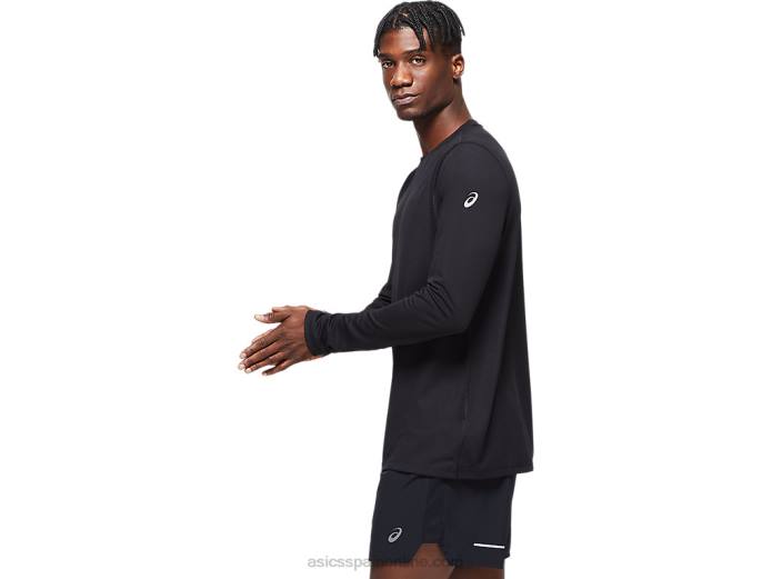 manga larga ready-set ii para hombre Asics 4L68842 rendimiento negro