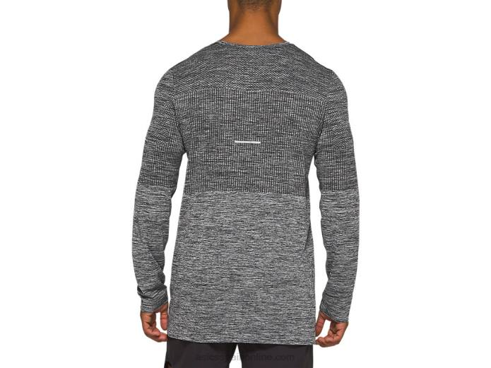 manga larga sin costuras carrera masculina Asics 4L682048 rendimiento negro