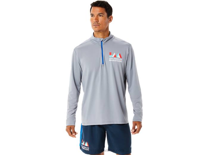 media cremallera para hombre lista para usar Asics 4L681340 disco de yeso/lago