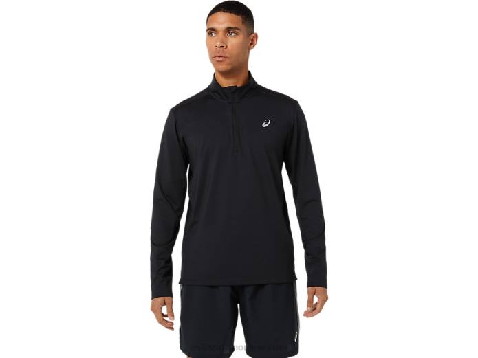 media cremallera para hombre lista para usar Asics 4L681389 rendimiento negro