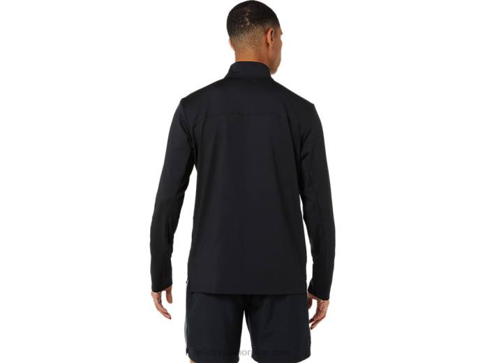 media cremallera para hombre lista para usar Asics 4L681389 rendimiento negro