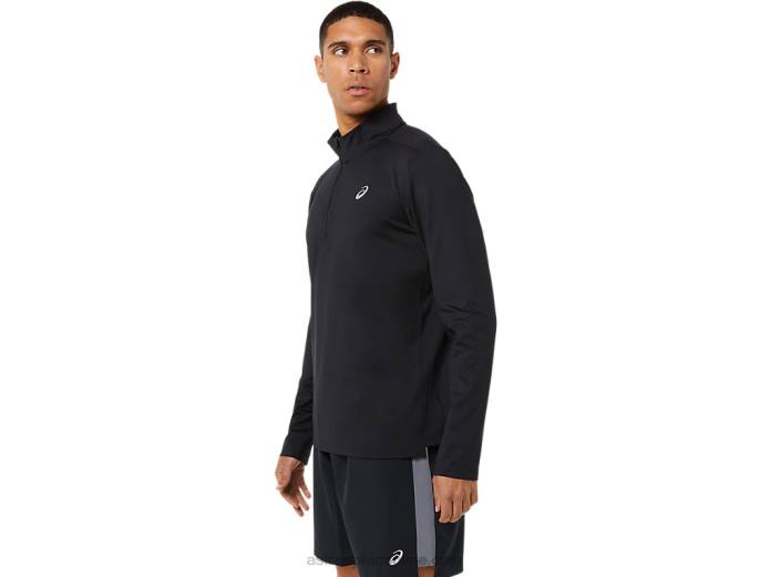 media cremallera para hombre lista para usar Asics 4L681389 rendimiento negro