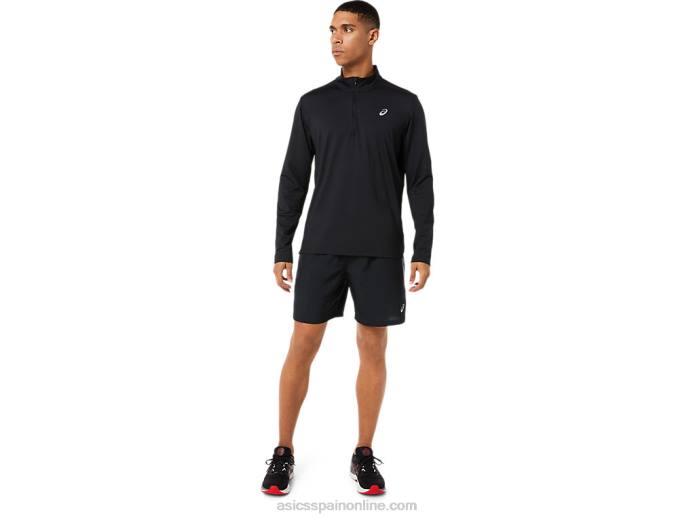 media cremallera para hombre lista para usar Asics 4L681389 rendimiento negro