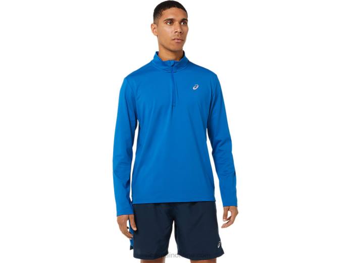 media cremallera para hombre lista para usar Asics 4L681526 unidad de lago/peligro verde