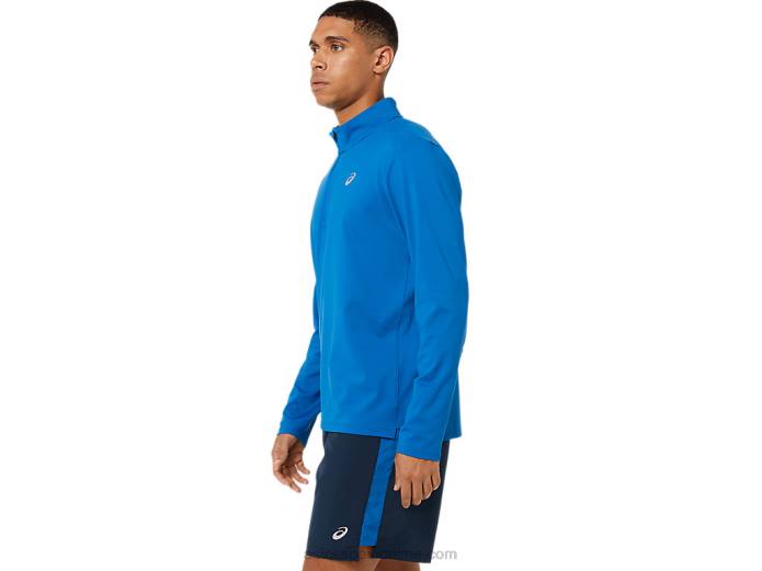 media cremallera para hombre lista para usar Asics 4L681526 unidad de lago/peligro verde