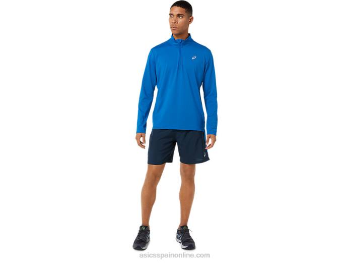 media cremallera para hombre lista para usar Asics 4L681526 unidad de lago/peligro verde