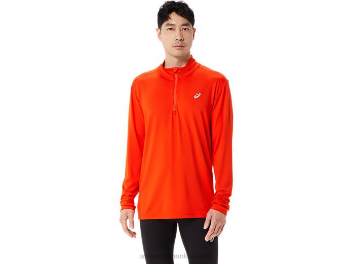 media cremallera para hombre lista para usar Asics 4L68966 tomate cherry