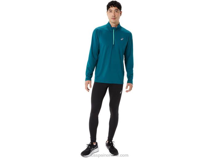 media cremallera para hombre lista para usar Asics 4L68975 pino terciopelo/hoja nueva