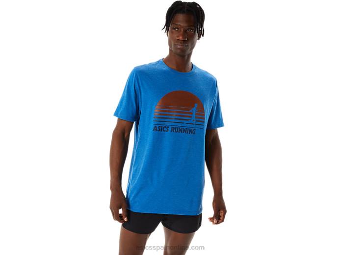 playera con gráfico de corredor del amanecer Asics 4L681108 lago drive brezo