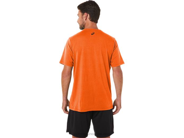 playera con gráfico de corredor del amanecer Asics 4L681186 caléndula naranja brezo