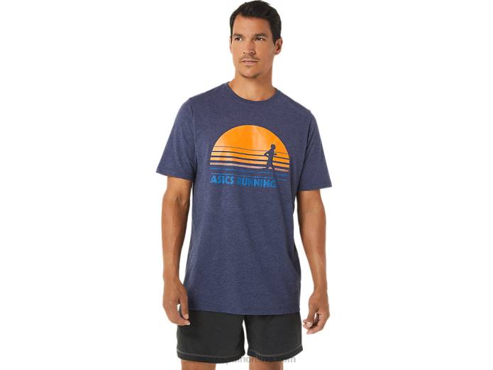 playera con gráfico de corredor del amanecer Asics 4L681262 brezo chaquetón