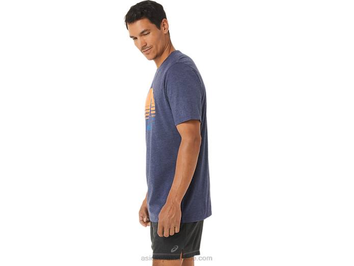playera con gráfico de corredor del amanecer Asics 4L681262 brezo chaquetón
