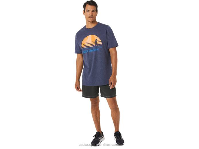 playera con gráfico de corredor del amanecer Asics 4L681262 brezo chaquetón