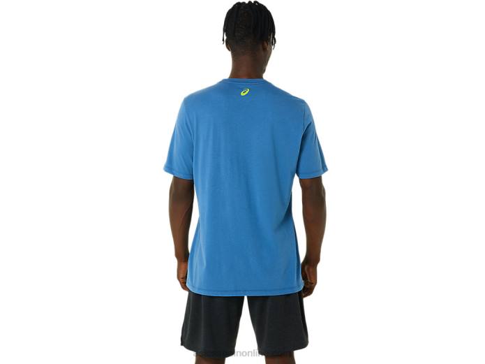 playera de manga corta a rayas Asics 4L681085 azur
