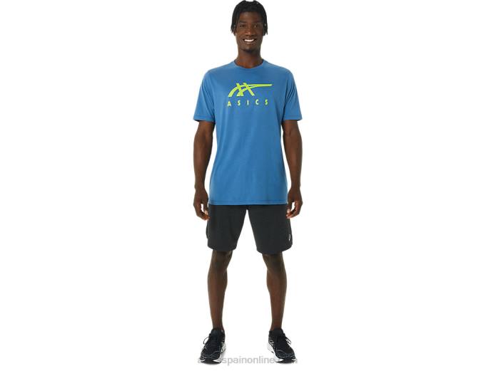 playera de manga corta a rayas Asics 4L681085 azur