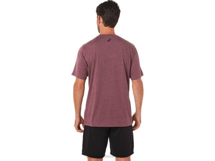 playera de manga corta a rayas Asics 4L681643 Brezo profundo de Marte