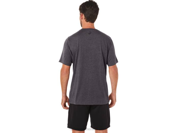 playera de manga corta a rayas Asics 4L6819 brezo gris oscuro