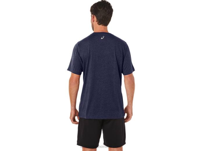 playera de manga corta a rayas Asics 4L6823 brezo chaquetón