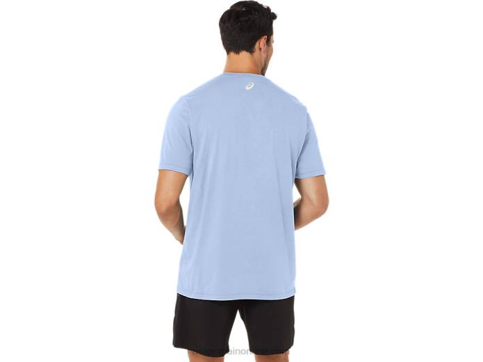 playera de manga corta a rayas Asics 4L6828 cielo suave