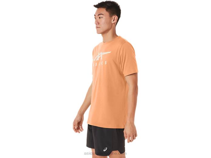 playera de manga corta a rayas Asics 4L6870 duna de verano