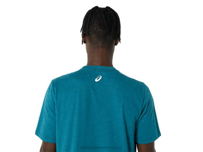 playera de manga corta a rayas Asics 4L68802 brezo de pino de terciopelo