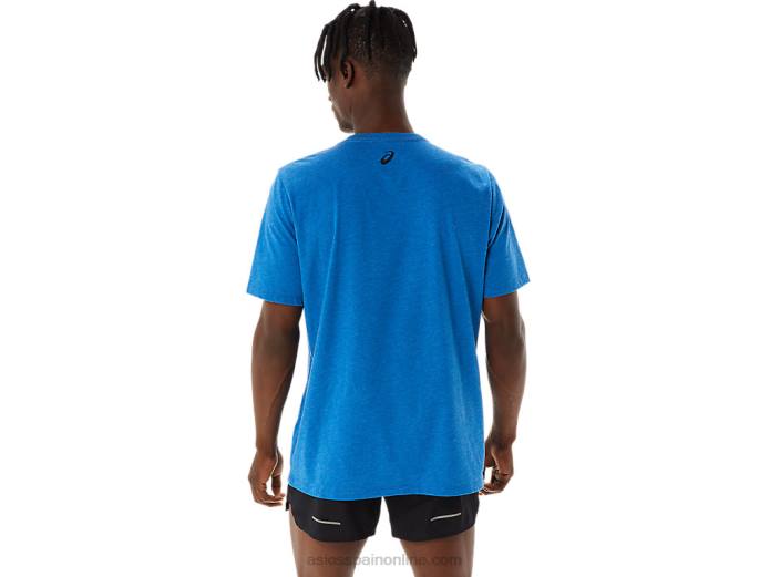 playera de manga corta a rayas Asics 4L68850 lago drive brezo