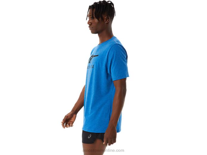 playera de manga corta a rayas Asics 4L68850 lago drive brezo