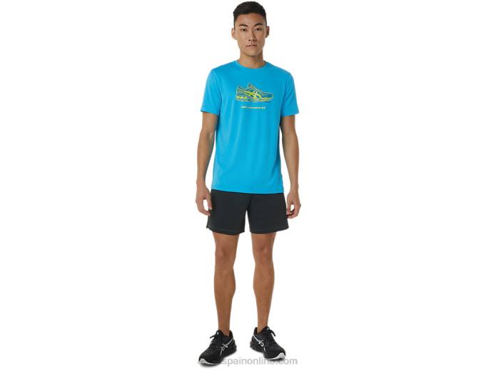 playera de manga corta con estampado de zapatos Asics 4L681376 agua digital