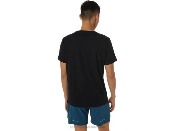 playera de manga corta con estampado de zapatos Asics 4L681380 rendimiento negro