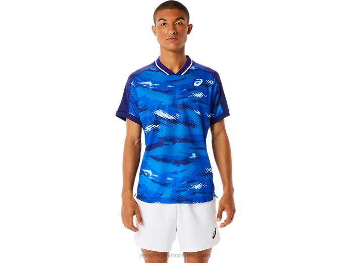 playera de manga corta con gráfico Match para hombre Asics 4L681076 buceo azul