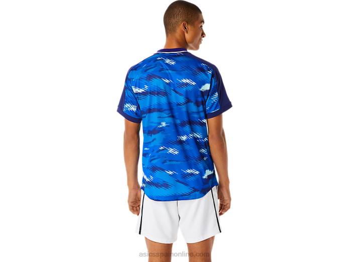playera de manga corta con gráfico Match para hombre Asics 4L681076 buceo azul