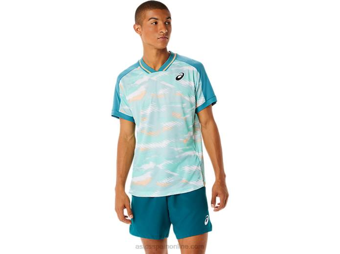 playera de manga corta con gráfico Match para hombre Asics 4L681090 pino brumoso