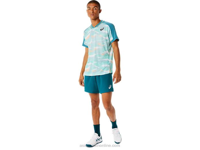 playera de manga corta con gráfico Match para hombre Asics 4L681090 pino brumoso