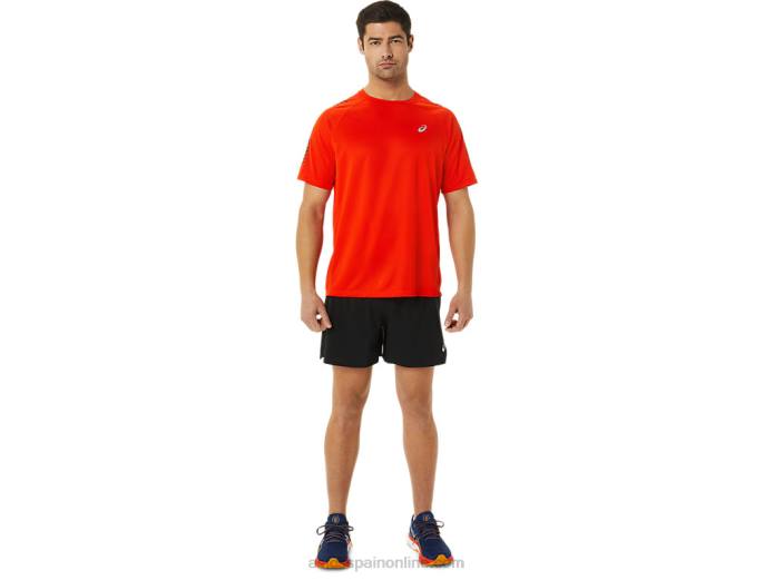 playera de manga corta con icono de hombre Asics 4L681048 tomate cherry/negro rendimiento