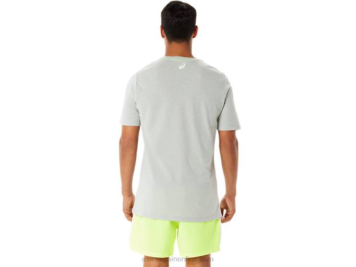 playera de manga corta gráfica para hombre Asics 4L681281 brezo gris claro